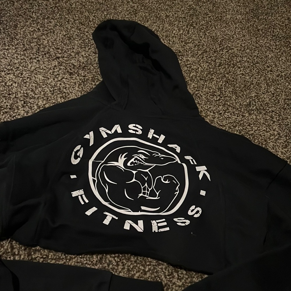 Gymshark cropped black hoodie size Medium